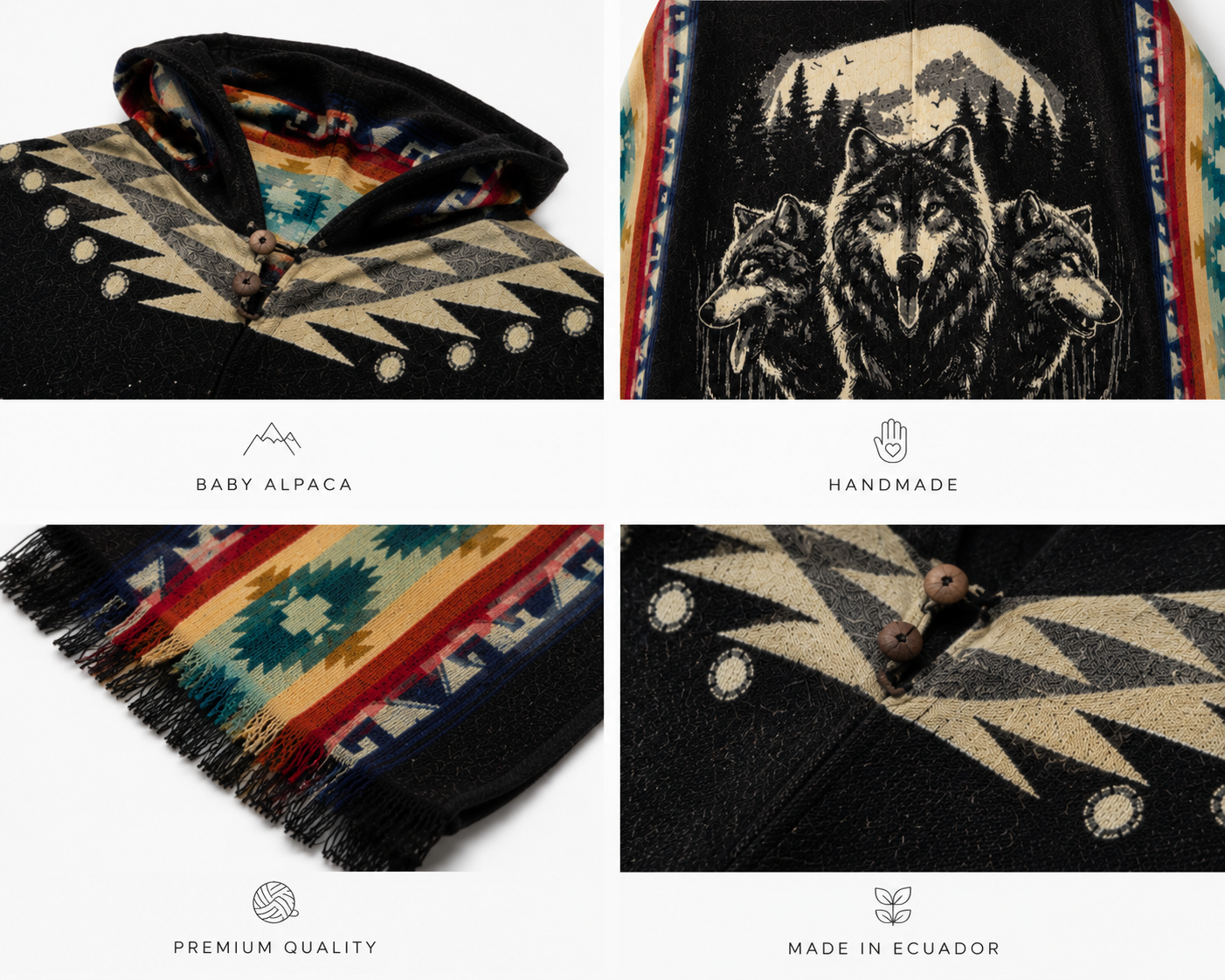 Wolf Spirit Hooded Poncho