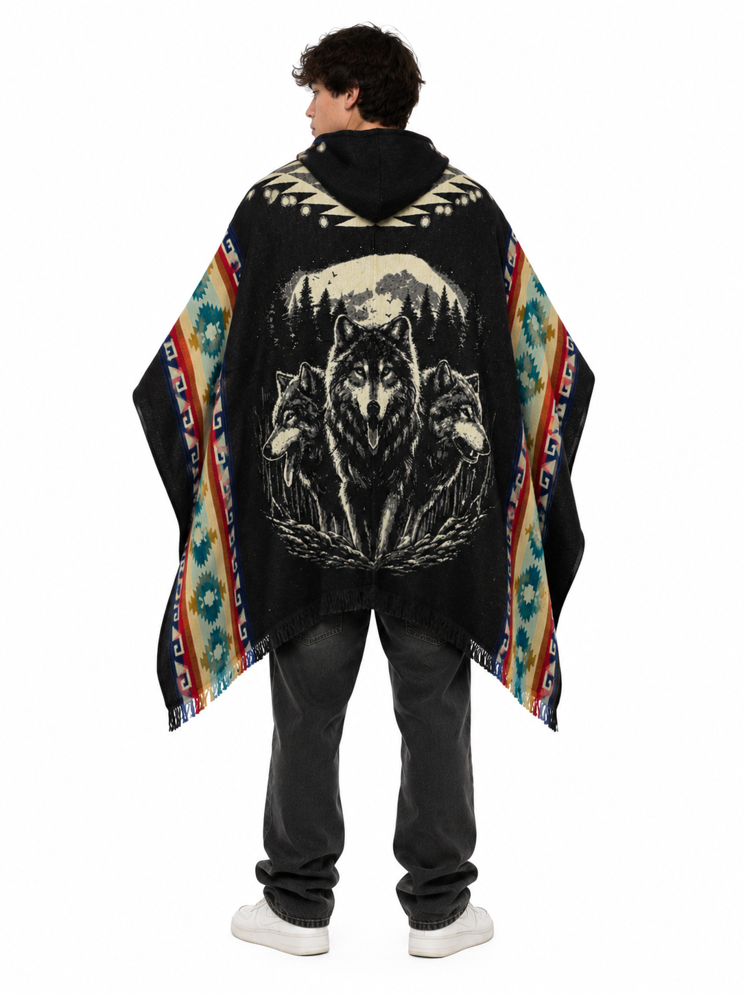 Wolf Spirit Hooded Poncho