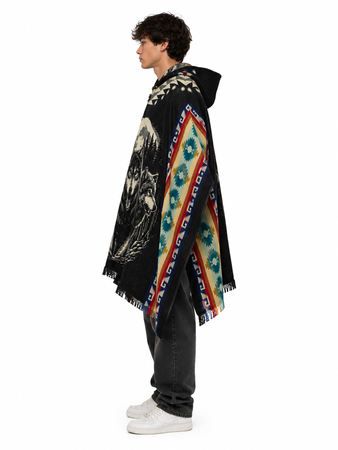Wolf Spirit Hooded Poncho